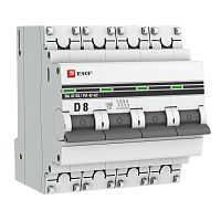 Автоматический выключатель 4P 8А (D) 4,5kA ВА 47-63 PROxima | код  mcb4763-4-08D-pro | EKF